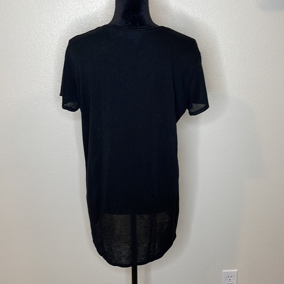 Tildon Black Lightweight Burnout Top Tee Small - Picture 6 of 6